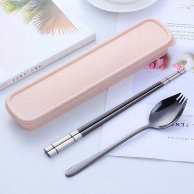 Buyerstar tableware Spoon +Chopsticks With Portable Box