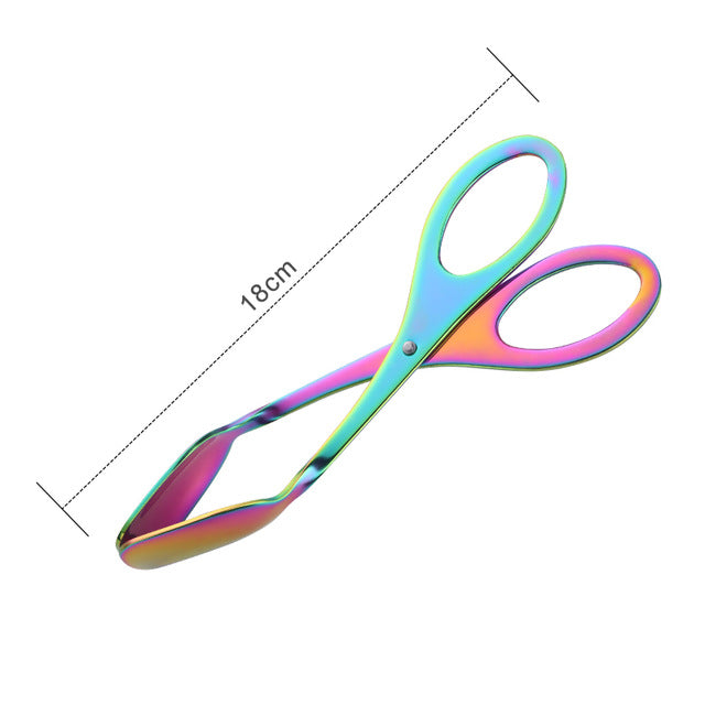 Buyer Star Kitchen Tongs Stainless Steel Food Tongs Golden Bread Clamp Salad Clip