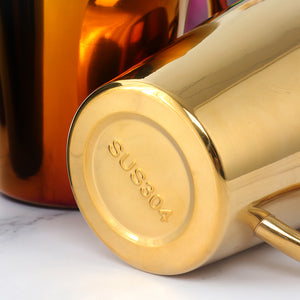 Wholesale Customized Beer Tea Cup Coffee Water Bottle Stainless Steel Travel Mug Handgrip with straw