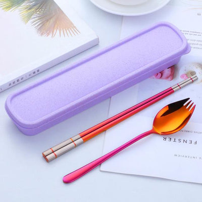 Buyerstar tableware Spoon +Chopsticks With Portable Box