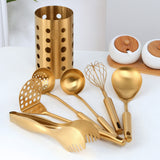 Buyerstar Luxury stainless steel kitchenware sets Soup Ladle Colander Egg Stirrer Cooking Tool Set