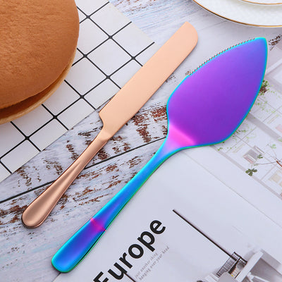 Buyerstar Stainless Steel Cake Shovel Cutter with Bread Knife Set Spatula Pizza Tool Baking Tool For Pie/Pizza