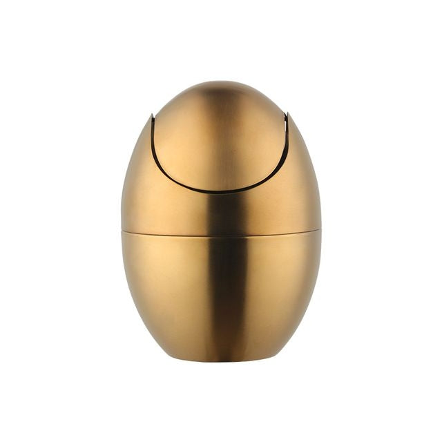 Buyerstar Gold Mini Metal Waste Bin Desktop Garbage Basket